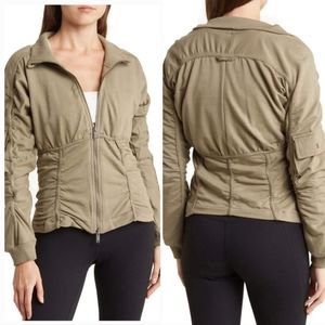 FP movement foundation ruched jacket dessert taupe